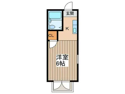 サンホワイト(1K/2階)の間取り写真