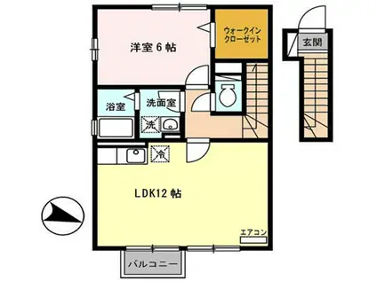 モダンコート手形(1LDK/2階)の間取り写真