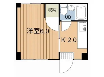 オクビル(1K/2階)の間取り写真