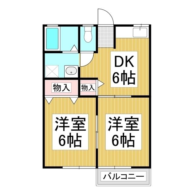 セローハウス(2DK/1階)の間取り写真
