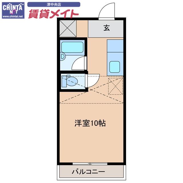 ZEROー1(ワンルーム/1階)の間取り写真