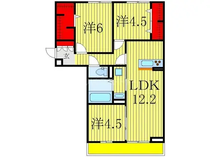 リリーアネラ(3LDK/2階)の間取り写真