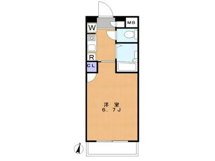 プレザンメゾン新百合ヶ丘(1K/2階)の間取り写真