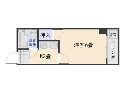 ひらたマンション(1K/4階)の間取り写真