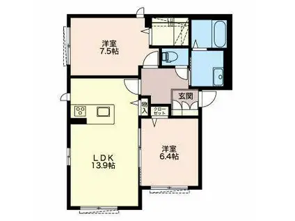 アイリス(2LDK/1階)の間取り写真