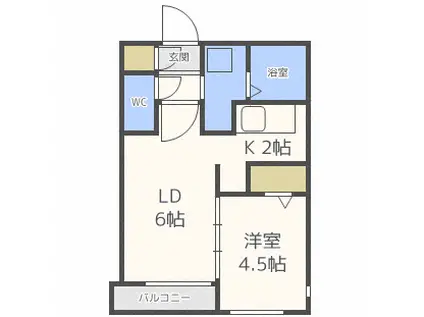 NORTE15(1LDK/2階)の間取り写真