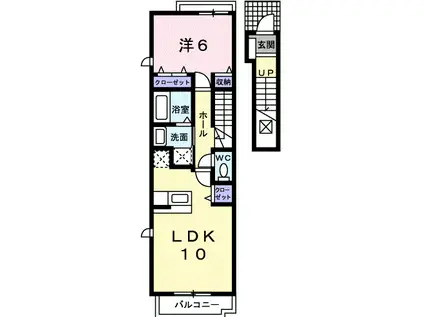 メゾンロアールIIIB(1LDK/2階)の間取り写真