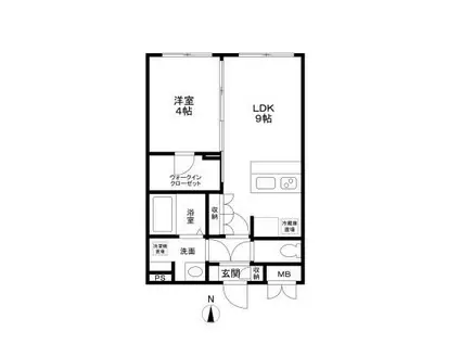 トライム吾妻橋(1LDK/4階)の間取り写真
