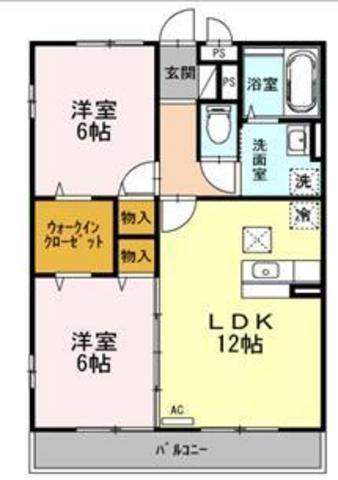 コンフォール瑞江 VII(2LDK/1階)の間取り写真