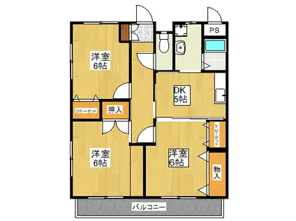 コーポ塚本II(3DK/1階)の間取り写真