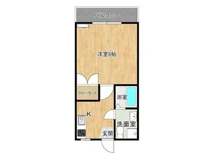 パヴィヨンM(1K/2階)の間取り写真