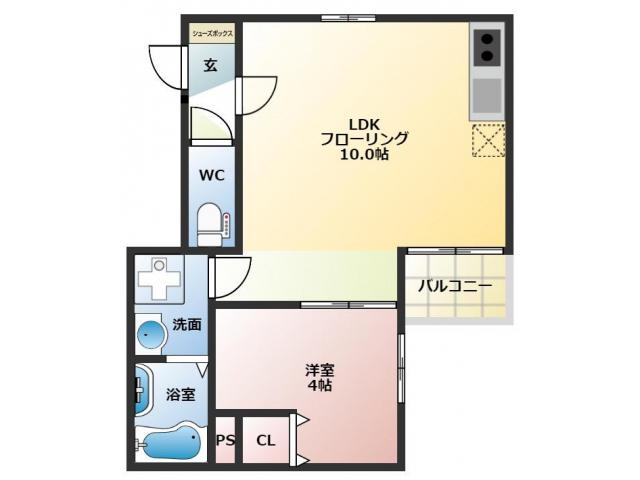 KPLUSI(1LDK/1階)の間取り写真