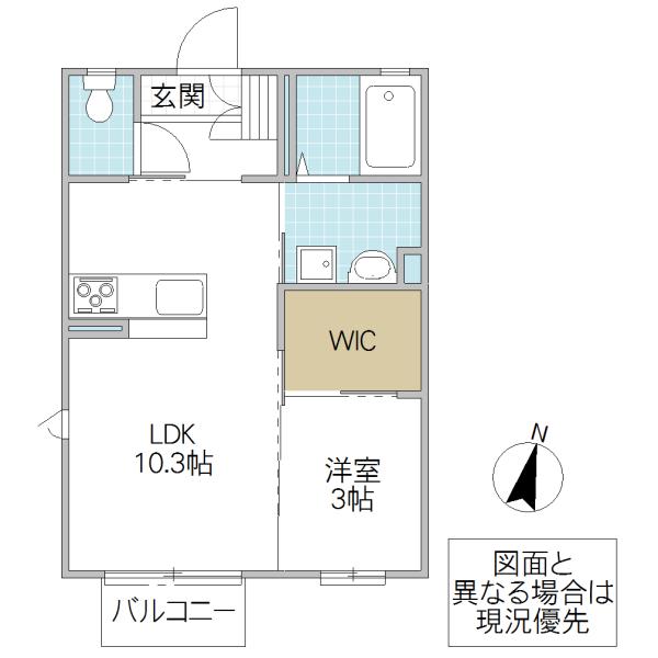 シャーメゾン タイニー(1LDK/1階)の間取り写真