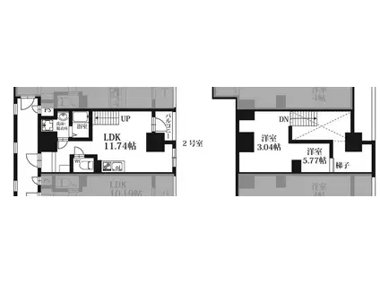 モダンパラッツォ天神東グランM(1LDK/9階)の間取り写真