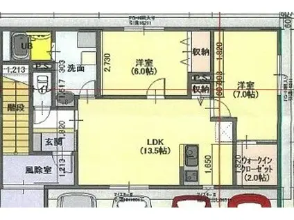 メゾンDEグレイス(2LDK/1階)の間取り写真