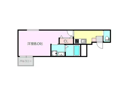 リアコート塚本(1K/3階)の間取り写真