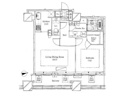 シティタワー高輪(1LDK/15階)の間取り写真