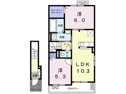 ヴィータ・フェリーチェ C(2LDK/2階)の間取り写真