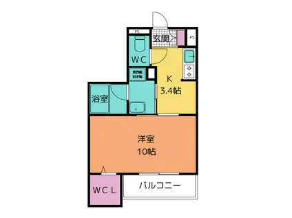 リオリエント西岐阜STA(1K/1階)の間取り写真