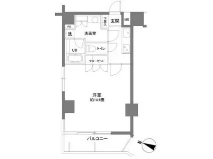 カスタリア大塚II(1K/6階)の間取り写真