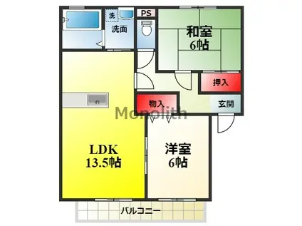 ビューラー和泉(2LDK/2階)の間取り写真