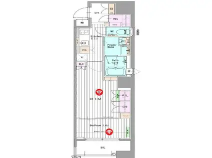 ゲートコート東三国(2K/3階)の間取り写真