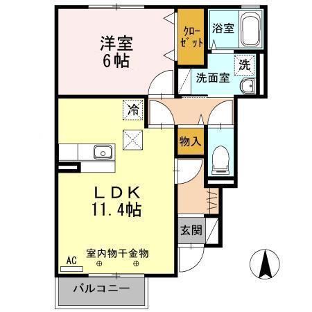 アヴァンス I(1LDK/1階)の間取り写真