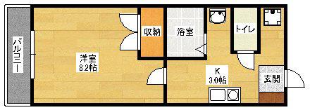 ベラカーザ祇園(1K/4階)の間取り写真
