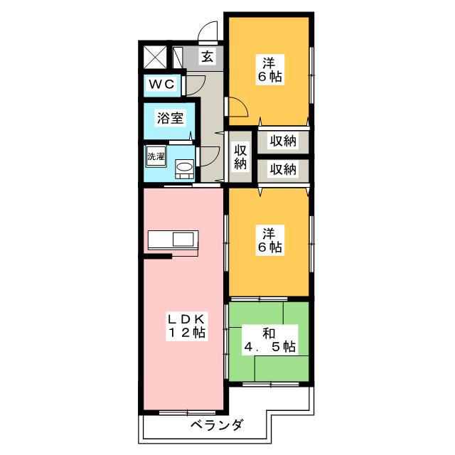 サン・ファミール(2LDK/3階)の間取り写真