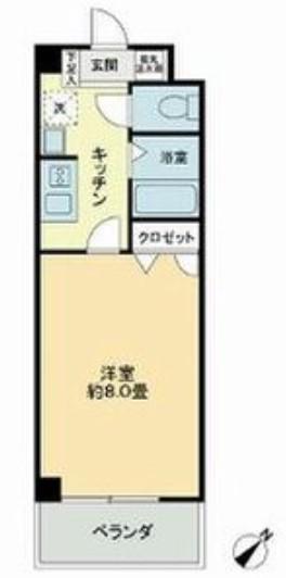 ベレーサ本山(1K/2階)の間取り写真