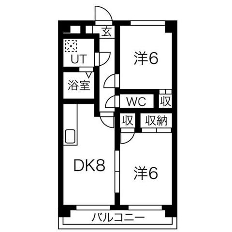 ルミエール(2LDK/4階)の間取り写真