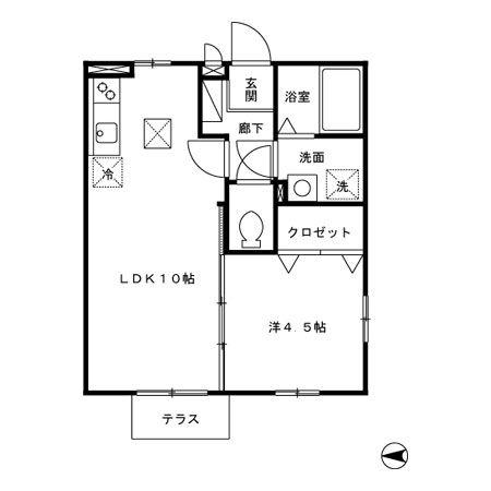 セジュールサティ(1LDK/1階)の間取り写真