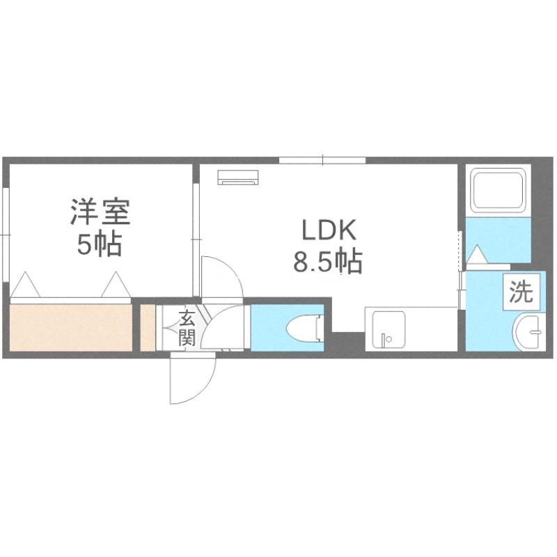 HARMONY TERRACE(1LDK/3階)の間取り写真