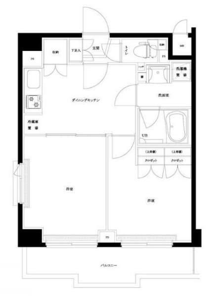 ルーブル大鳥居六番館(2DK/7階)の間取り写真
