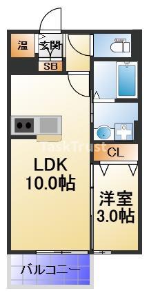 新森グリーンハイツ(1LDK/2階)の間取り写真