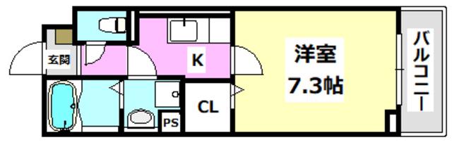 サニーレジデンス茨木(1K/5階)の間取り写真
