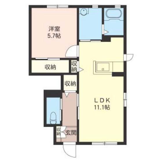 サン ロワールA(1LDK/1階)の間取り写真