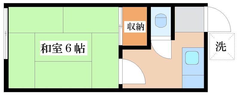 森アパート(1K/2階)の間取り写真