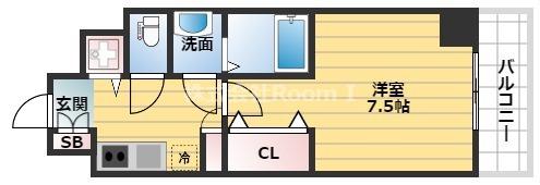 エスリード大手前(1K/4階)の間取り写真