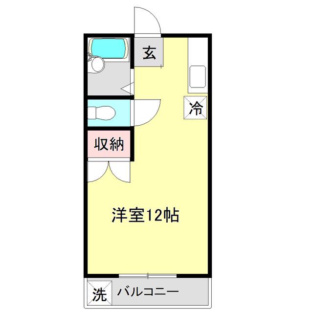 クラウン朝倉(ワンルーム/3階)の間取り写真