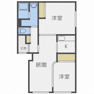 エムワイ本郷(2LDK/3階)の間取り写真
