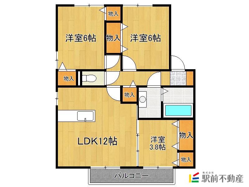 エスペランサリオC棟(3LDK/1階)の間取り写真
