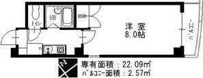 シャトー村瀬千代田(1K/4階)の間取り写真