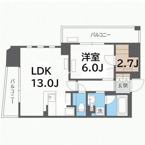 パークアクシス梅田(1LDK/8階)の間取り写真