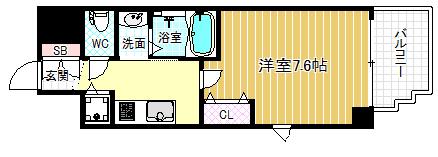 梅田ウエストレジデンス(1K/9階)の間取り写真