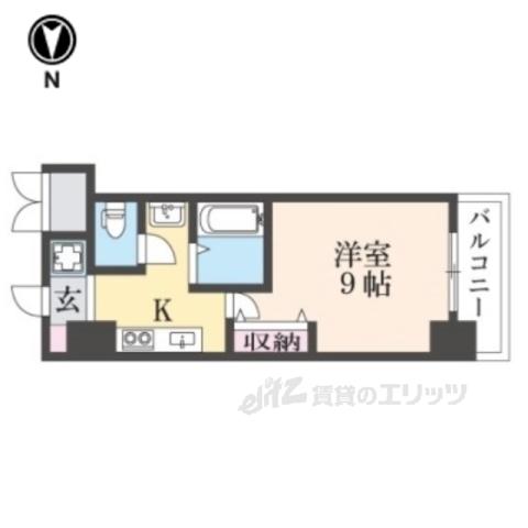 CITYSPIRE烏丸御池(1K/3階)の間取り写真