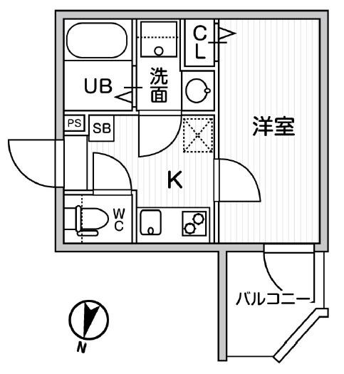 TS CUORE横濱元町(ワンルーム/1階)の間取り写真