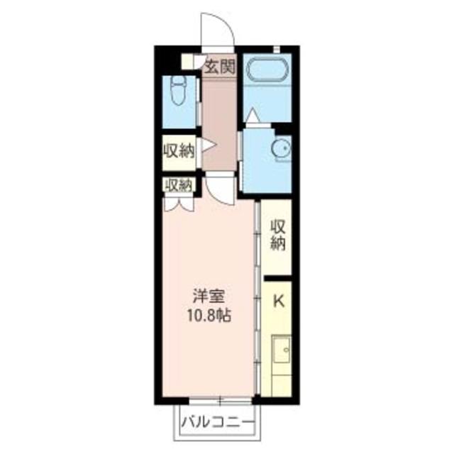 フローラ(ワンルーム/1階)の間取り写真
