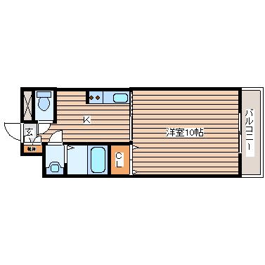 シティハイツ10番館(1K/3階)の間取り写真