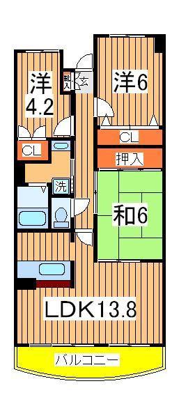 URBAN PARK柏(3LDK/2階)の間取り写真